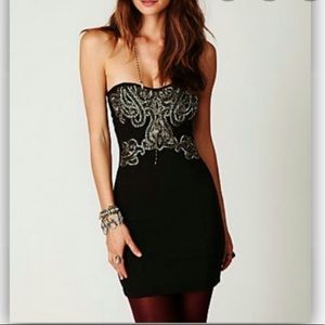 Free People Beaded Strapless Dress S